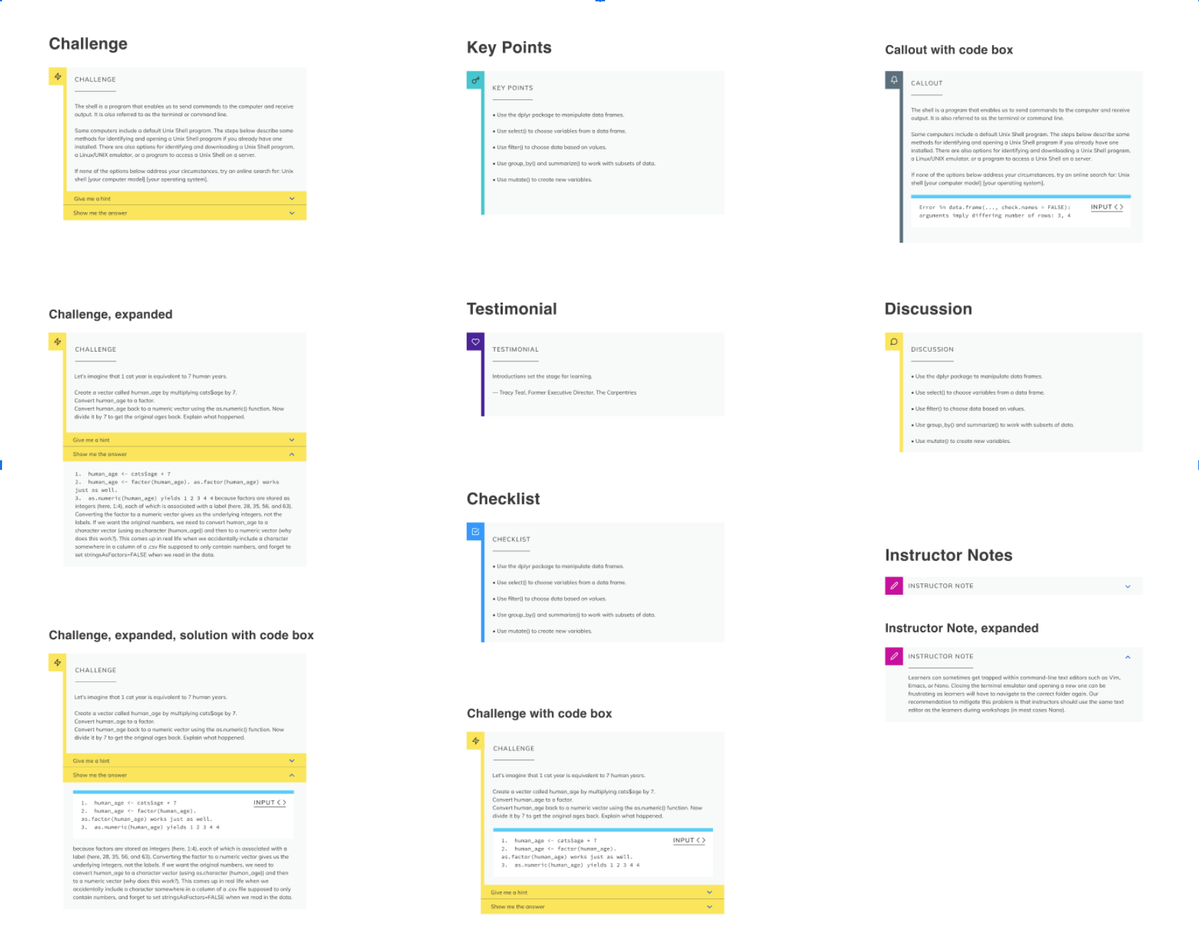 some design system components